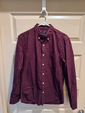 J. Crew Men's Button-Down Shirt in Deep Burgundy